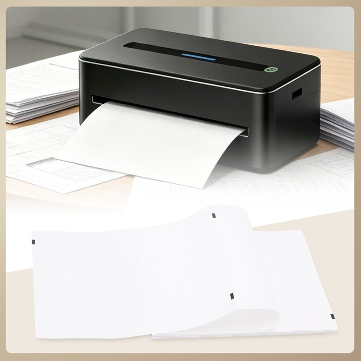 100 Sheets A4 Thermal Paper (Folded), 8.27x11.69' Thermal Paper(210 x 297 mm) for Portable Thermal Printer, Compatible with No Ink Printer, for Travel or Home Work, Printing Contract, Picture, etc