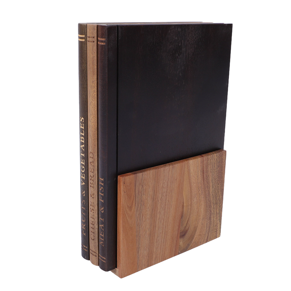 Book Cutting Board Set of 3 With Stand, Solid Cutting Boards That Look Like Books, Decorative Cutting Board Book Set for Kitchen, Unique Book Cutting Boards Gift