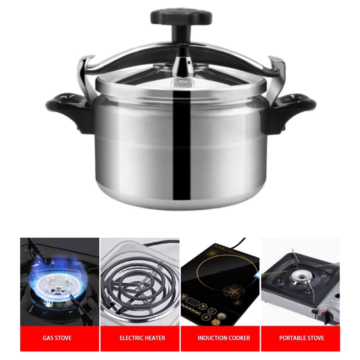 4.3 Quart Pressure Cooker Stove Fast Cooker Stovetop Pot for Gas or Electric Stoves