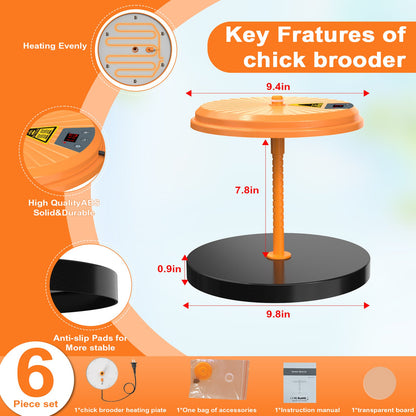 Chicken Coop Heater Lamp, Warmer Brooder Heater for Baby Chicks Pets with Adjustable Height and Angle, Smart Incubator Heater for Poultry Duck Goose Farm Lab Home
