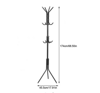 Hilitand Coat Racks Hall Tree Hatrack Coat Rack Stand Metal Coat Hanger Tree with 8 Hooks for Hats Clothes Suits Handbags Umbrella in Entryway Hallway Bedroom Office Use