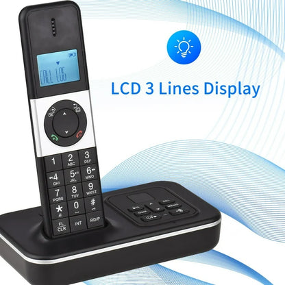 Expandable Cordless Phone System with Answering Machine, 3 Handset Cordless Home Phone, Full Duplex Speakerphone, Caller ID/Call Waiting, Multiple Display Languages, Landline Business Telephones