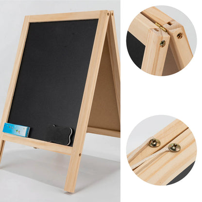 Double Sided Easel,Kids Easel Double Sided Foldable Standing Large Painting Space Poplar Structure Wooden Easel 25x40cm with Accessories,Wooden Easel