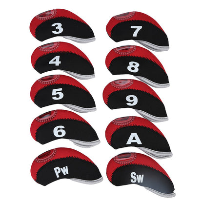 10pcs Waterproof Golf Club Iron Head Covers Putter Set Protector Case Golf Accessory, Golf Driver Head Cover, Golf Covers