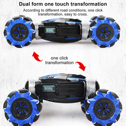 FAGINEY RC Stunt Car with Lights Music Rotating Strong Power RC Crawler for Gift Blue