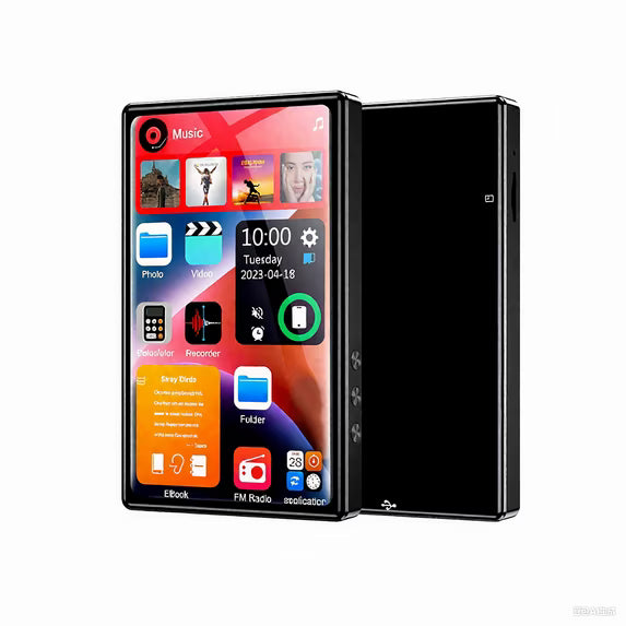 48GB Mp3 Player with Bluetooth, 4.0" Touchscreen Music Player with Speaker, Portable HiFi Sound MP4 MP3 Player with Earphones, Voice Recorder, E-book, Picture, Up to 256 GB, Black