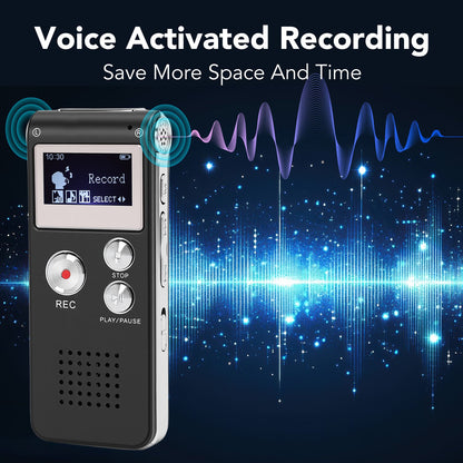 32GB Digital Voice Recorder, Voice Activated Recorder for Lectures, Meetings, Interviews Recording Device with Microphone & Playback, Small Tape Recorder Device w/ USB Cable, MP3 Player