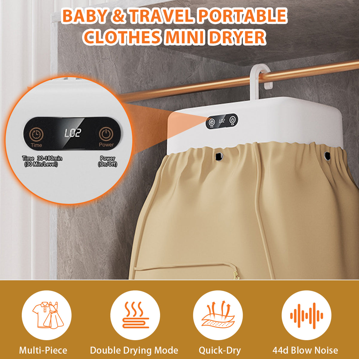 Portable Clothes Dryer, 600W Mini Foldable Laundry Dryer with Timer, Compact Drying Machine for Home,Travel,RV, Apartment