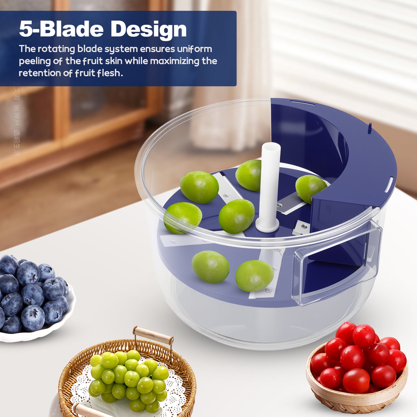 Electric Automatic Grape Peeling Machine,USB-C Charging,One-Button Garlic Peeler,Suitable for Small Fruits Such as Grapes, Garlic, Jujube, Etc.