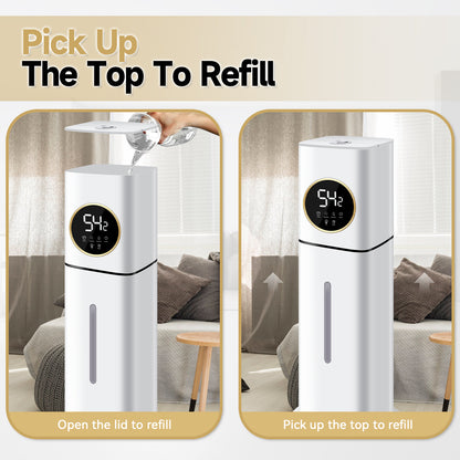 Humidifier For Large Rooms, 8L/2.11Gal Cool Mist Tower Top Fill Humidifiers, Floor Humidifiers For Baby,Pets,Plants,with Remote,Timer,Auto Shut Off,White