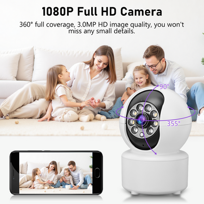 2K Baby Monitor Indoor,Home Security Camera with Two-Way Audio, 360° Rotation, IR Night Vision