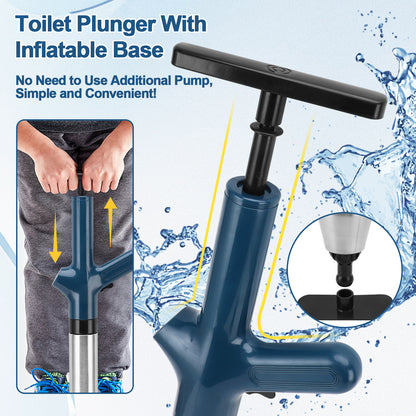 Toilet Plunge Blaster, High-Pressure Air Drain Blaster Plunge Blaster Multi-drain Unclogger For Toilets, Bathroom Floor, Drain Sinks And Plumbing Clogs,Blue
