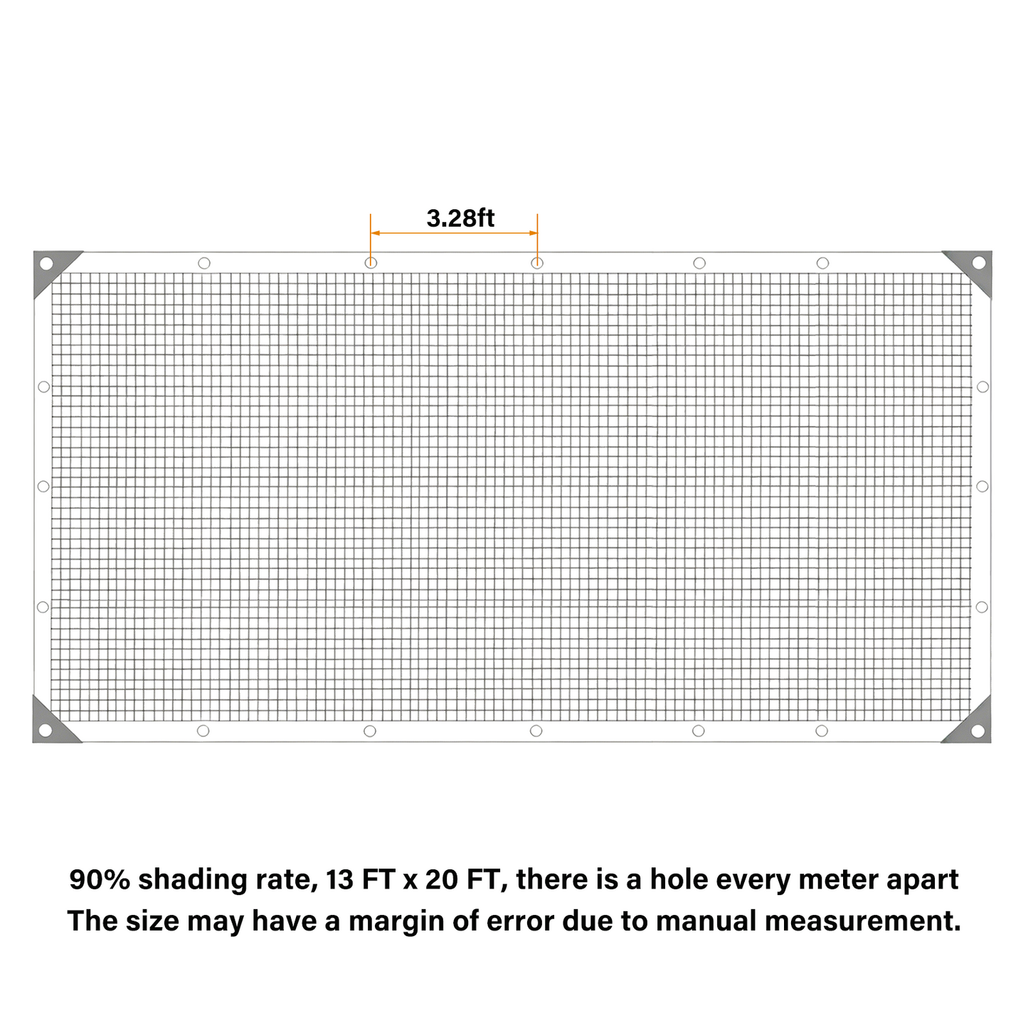 90% Shade Cloth, Dog Kennel Shade Cover, 13 x 20 FT Sturdy Durable Sunblock Shade Mesh Tarp with Grommets for Patio Plants Greenhouse Chicken Coop Porch