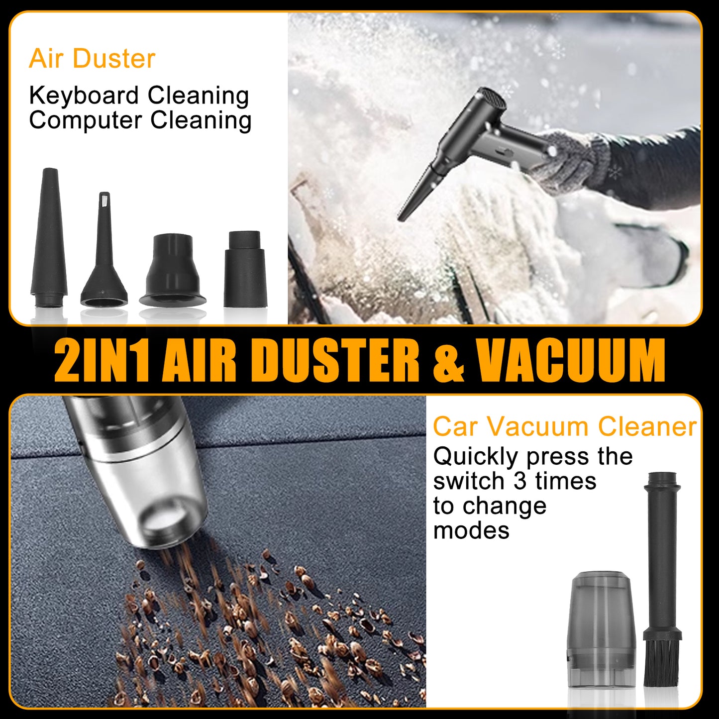 Turbo Fan 110000RPM Variable Speed Brushless Motor Mini Electric Air Duster Portable Blower Fan for Home Car Office