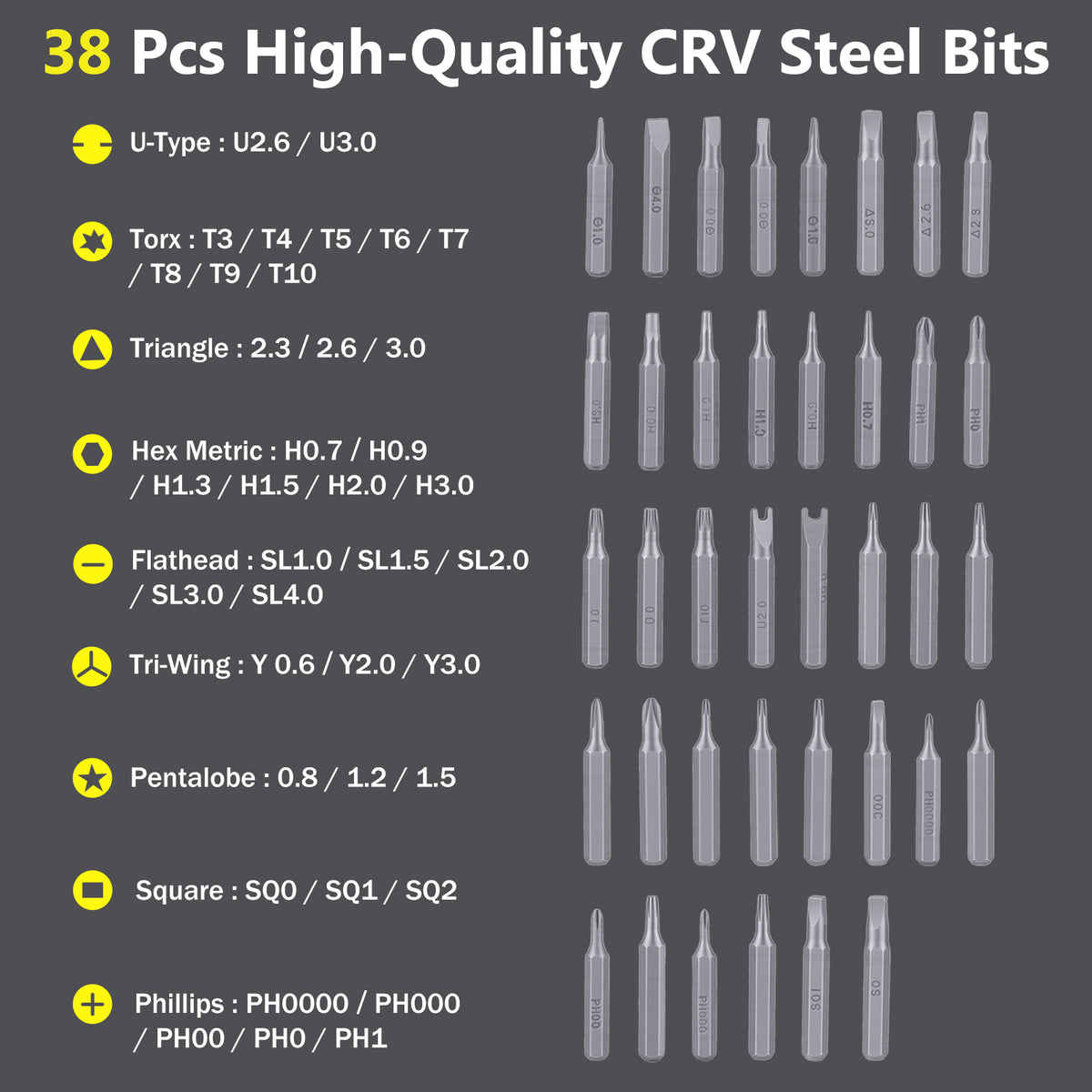 48 In 1 3.7V Cordless Electric Screwdriver Kit, 2.5 N.m Torque with 38 Piece CRV Bits,Charge Battery & Magnetic Holder - Ideal for Electronics Repair (Phones, Laptops, Watches)