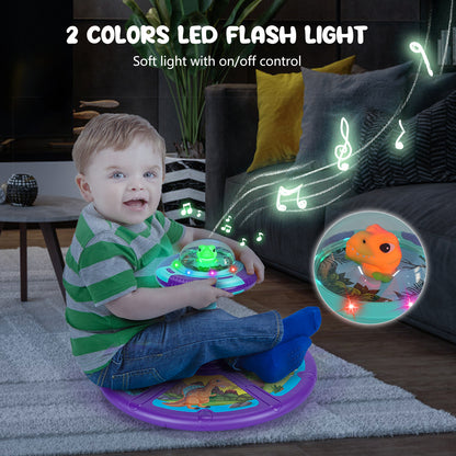 Dinosaur Sit and Spin, 360° Sit and Spin, Toddler Toy Age 1 2 3 with LED & Music, Birthday Gift for Boy Girl 18 Months +, Toddler