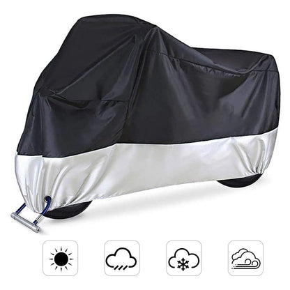 Motorcycle Cover, 210D Oxford Waterproof Motorcycle Cover All Weather Outdoor Protection,Fit for Length 96" Motors, Black