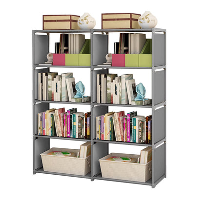 5 Tier 8 Cubes Portable Bookcase Storage Shelves Adjustable Storage Organize for Home Office Bedroom Study,Gray