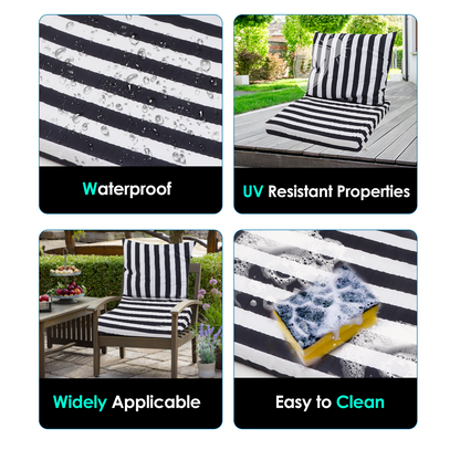 Outdoor Chair Cushion Set Memory Foam Seat Cushion and Back Cushion for Patio Balcony Furniture