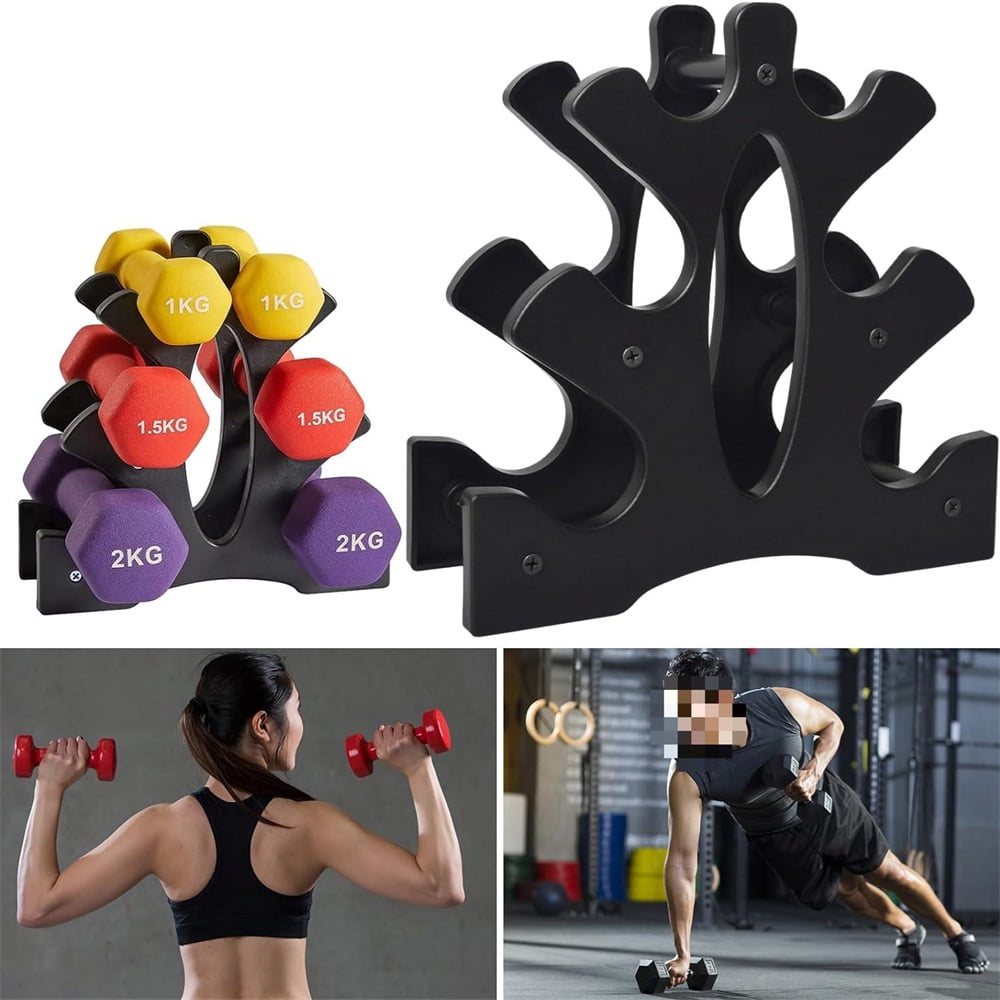 Eotvia Dumbbell Rack, 3 Tier Dumbbell Rack Dumbbell Rack Stand, Compact Dumbbell Rack Weight Rack, Space Saving Small Dumbbell Rack Stand for Home Gym Organization, Max Load 22 lbs(Without Dumbbells)