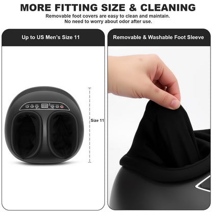 Foot Massager with Heat & Deep-Kneading, Air Compression Shiatsu Foot Massage for Plantar Fasciitis, Circulation, Relaxation & Gift
