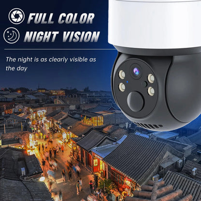 Solar Security Cameras Wireless Outdoor, 1080P WiFi Camera with Solar Panel Battery Powered Surveillance System IP65 Waterproof, Motion Sensor, 2-Way Audio, Color Night Vision, SD Card Support