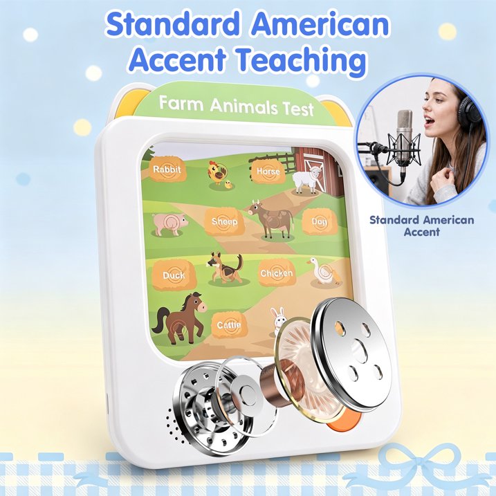 Talking Flash Cards for Toddlers Ages 1‑4, 504 Words English, Montessori Language Learning Toys with 36 Themes, Children's Sensory Toys, Pocket Speech Study Device, Birthday Gift for Boys Girls