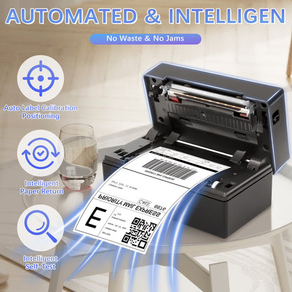 Bluetooth Thermal Printer, Wireless 4x6 Shipping Label Printer for Shipping Package and Small Business Compatible Windows, Mac, iOS, Android, Labels Maker Thermal Label Printer