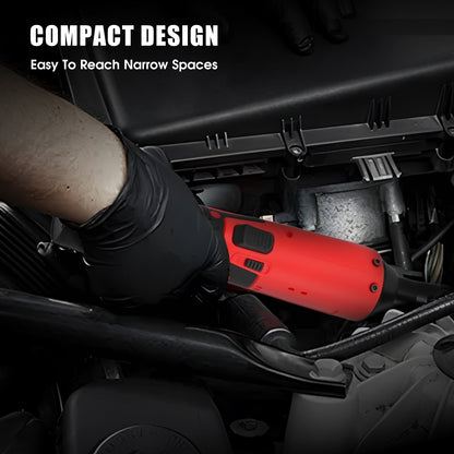 3/8" Extended Cordless Ratchet Wrench Set, 40N.m Power Ratchet Kit w/12V 2x2.0Ah Batteries,7 Sockets,1/4 Adaptor, Extension Bar for Housework, Car Repair