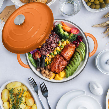6.5 QT Enameled Cast Iron Dutch Oven with Lid, Nonstick Cookware for Baking, Roasting, Braising & Cooking, Dual Handles
