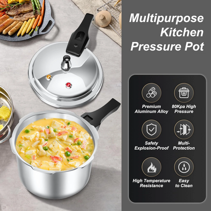 Aluminum Pressure Cooker, 7.5 QT Aluminum Pressure Cooker Cooking Various Foods For Gas Stove Induction Cooker