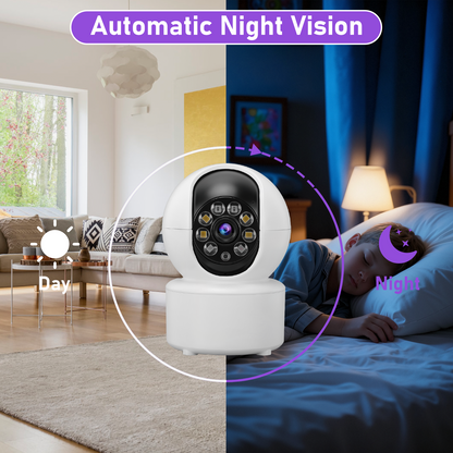 2K Baby Monitor Indoor,Home Security Camera with Two-Way Audio, 360° Rotation, IR Night Vision