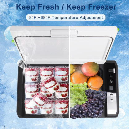 12 Volt Car Refrigerator, 26QT(25L) Portable Car Refrigerator, -8℉~68℉, Freezer Fridge Cooler 12/24V DC & 110-240V AC, APP Control Car Fridge for Camping, Travel, Truck, RV, Home