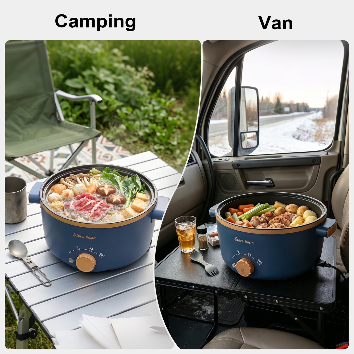 Electric Cooker, Electric Pot Cooker Easy Cleaning Single Layer For Dorm US Plug 110V