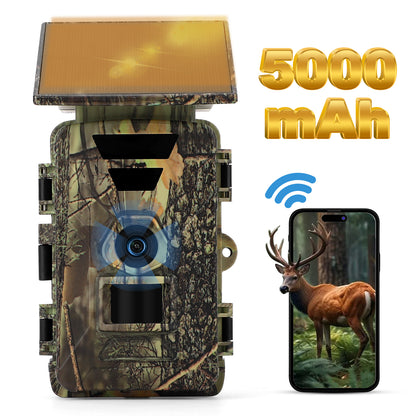 Outdoor Hunting Camera Solar Trail Camera 8K 60MP WiFi Wildlife Hunting Camera IP66 Waterproof Outdoor Night  Game Camera