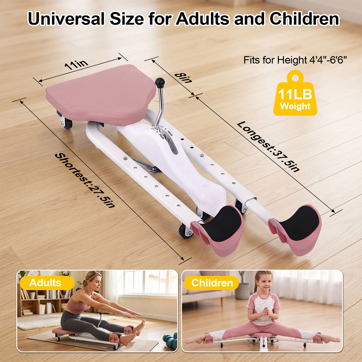 Split Machine, 330 LBS Weight Capacity Leg Stretch Machine for Flexibility Training and Stretching Workouts w/Electronic Timer