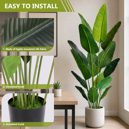 6ft Artificial Bird Of Paradise Plants with 15 Stems, Tall Faux Paradise Tree, Artificial Plants for Home Office Decor