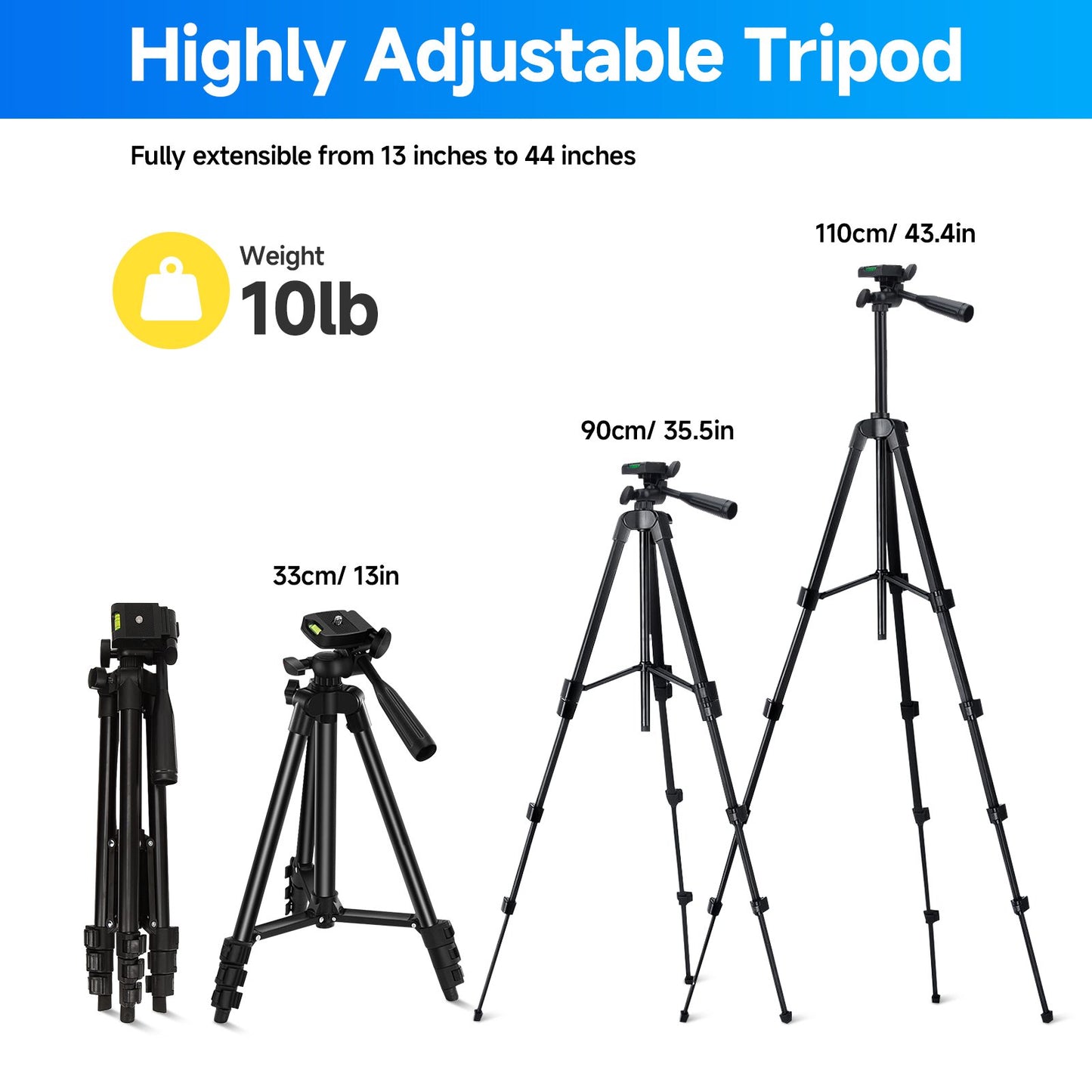 Selfie Stick Phone Tripod Vlogging Kit with Wireless Remote Microphone LED Light Rotating Phone Holder for Live Stream, Instagram TikTok, YouTube, Tripod for iPhone, Android & Cameras