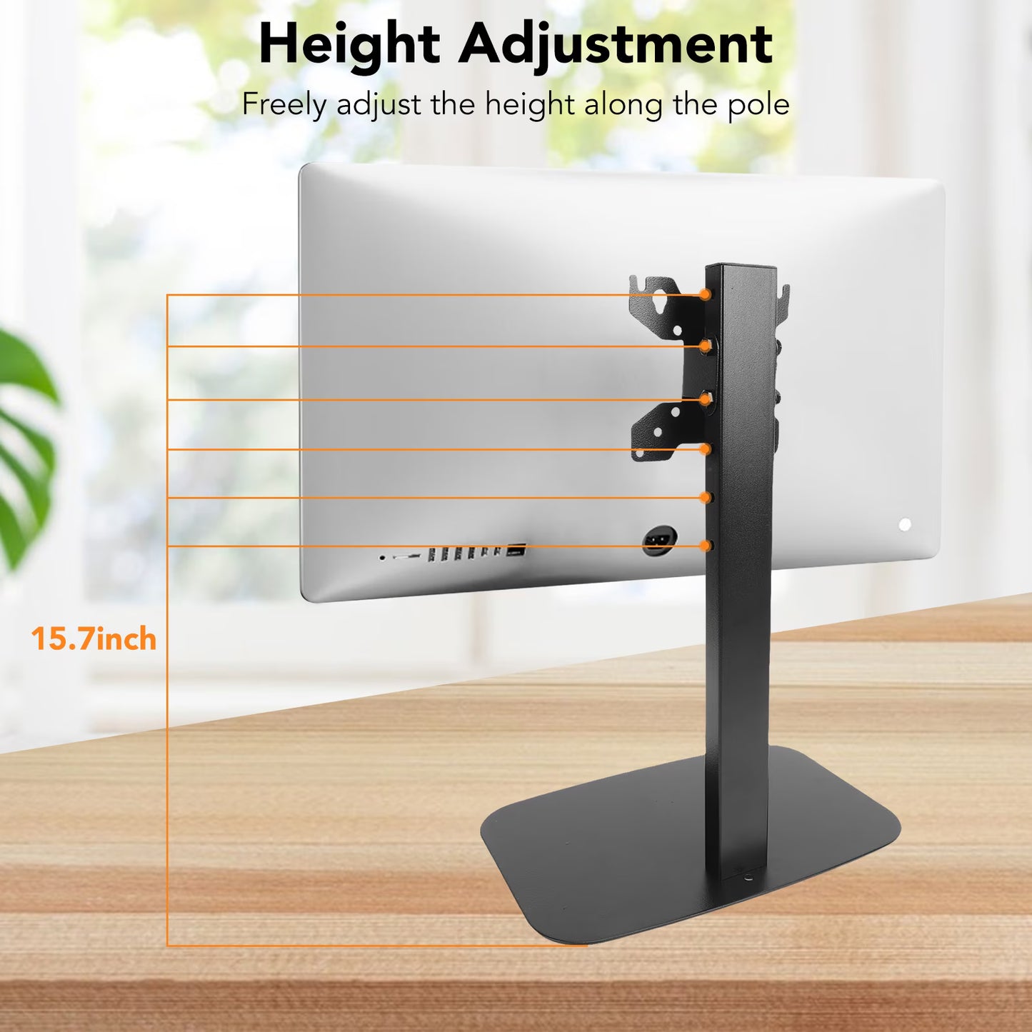 Single Monitor Stands, Freestanding VESA Mount for 14 to 32 inch Screens, Universal Desk Stand Holds up to 22lbs, Display Mount with Height Adjustable, VESA 75x75mm/100x100mm, Black