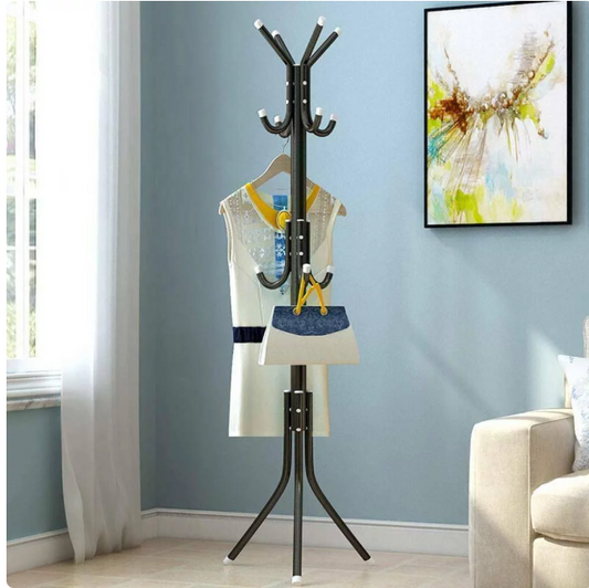 Hilitand Coat Racks Hall Tree Hatrack Coat Rack Stand Metal Coat Hanger Tree with 8 Hooks for Hats Clothes Suits Handbags Umbrella in Entryway Hallway Bedroom Office Use
