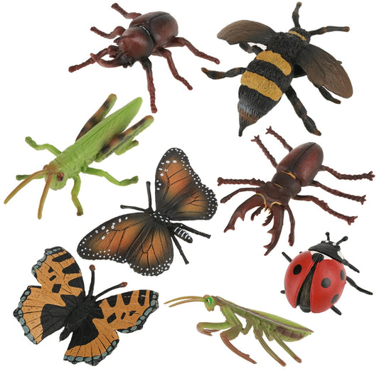 8PCS Plastic Realistic Insects Toy Fake Bugs Butterfly Assorted Figures Artificial Insects Toy for Baby Children Educational Toys Kids 3+