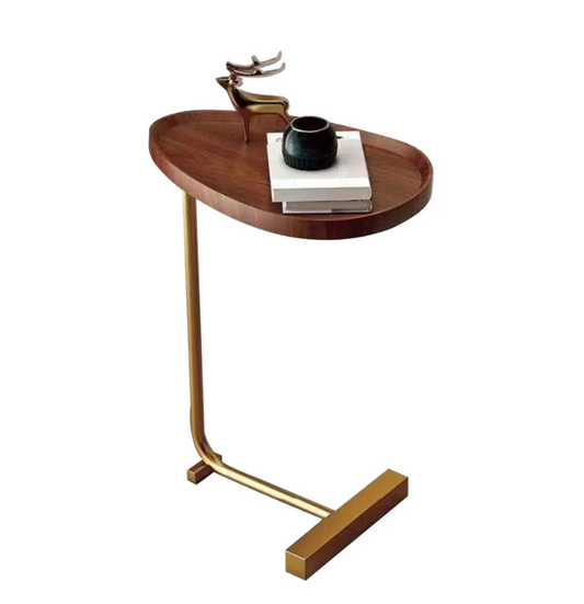 C Shaped End Table, Side Table for Sofa and Bed, 24.4 inches High for Couch Slide Under, Pallet Model