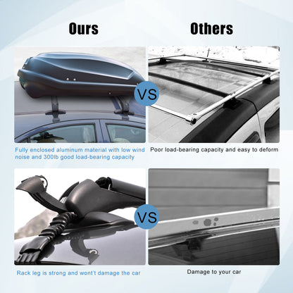 Universal Car Roof Rack, 2 pcs 43" Crossbar with Anti-Theft Lock for Suv/car Roof Cargo Carrier Rails
