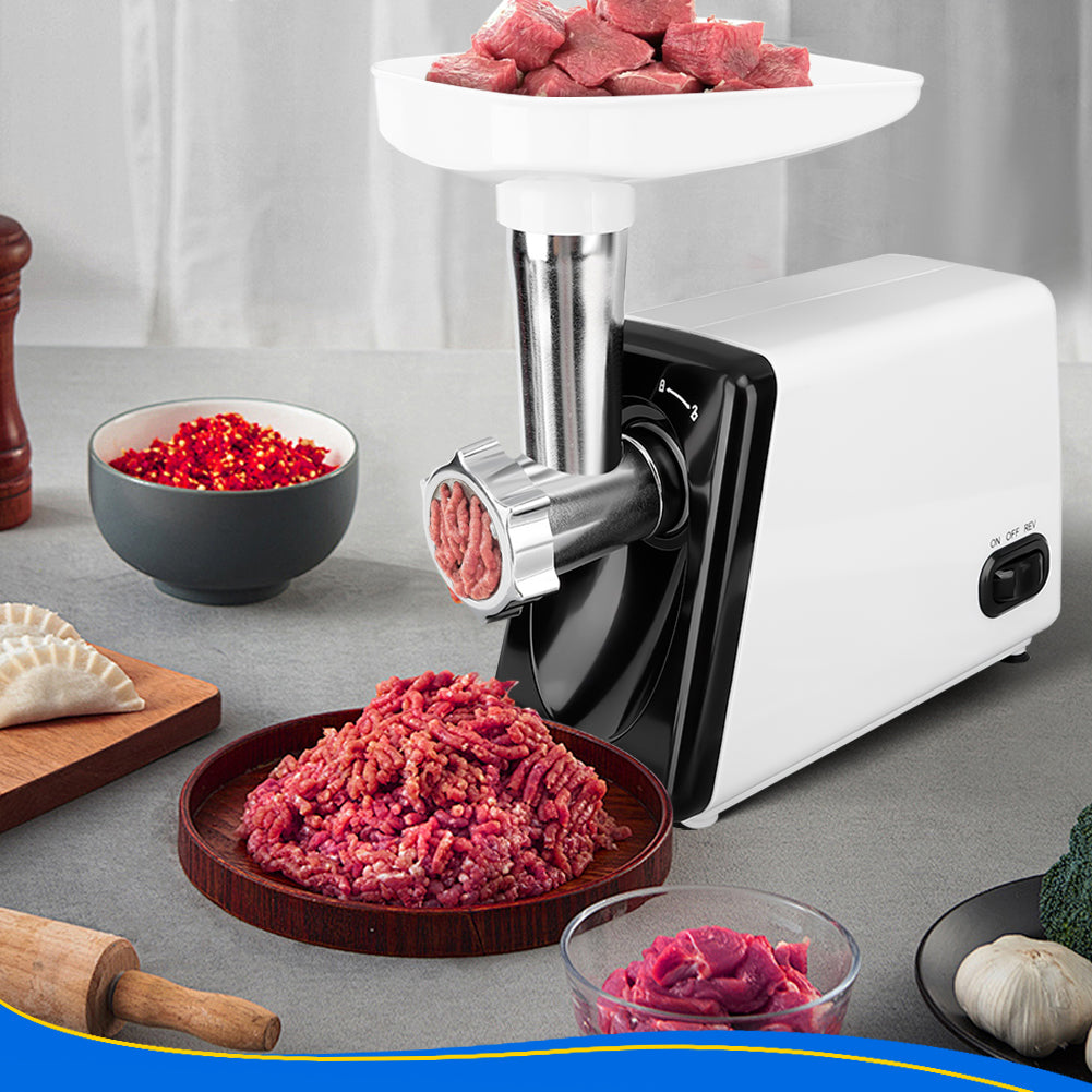 Electric Meat Grinder, Max Sausage Stuffer with 2 Blades, 2 Grinding Plates, 2 Sausage Tubes, 2500W Meat Grinder Heavy Duty for Home Kitchen Use, Stainless Steel