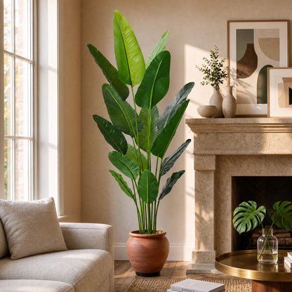 6ft Artificial Bird Of Paradise Plants with 15 Stems, Tall Faux Paradise Tree, Artificial Plants for Home Office Decor