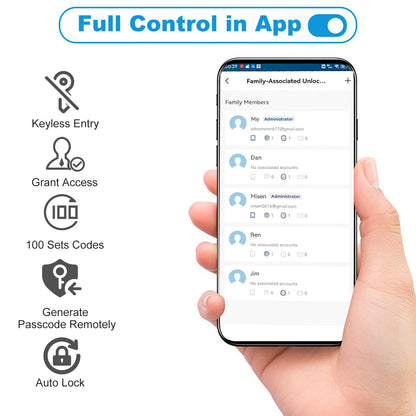 Door Smart Lock Fingerprints Password IC Card Key Anti Theft APP Control Entry Lock for Home Security