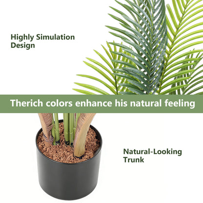 6ft Artificial Palm Plants, 6ft Fake Palm Tree, Pre Potted Faux Greenry Tree for Home Decor Office House Living Room Indoor Outdoor, Big Fake Plants Fake House Plants