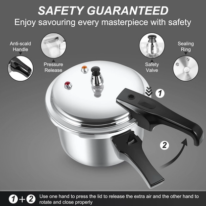Aluminum Pressure Cooker, 7.5 QT Aluminum Pressure Cooker Cooking Various Foods For Gas Stove Induction Cooker