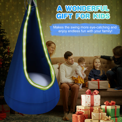 Hanging Pod Swing, Stable Cotton Pod Swing Light Up  For Indoor