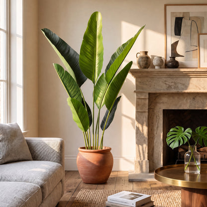 4ft Artificial Bird Of Paradise Plants with 9 Stems, Tall Faux Paradise Tree, Artificial Plants for Home Office Decor